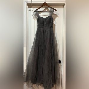 Azazie Tulle & SatinCharcoal Dress